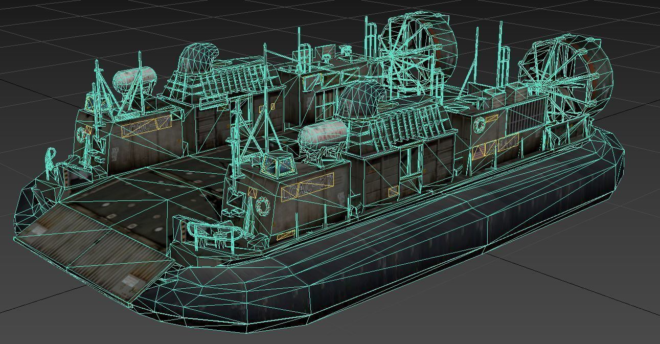 LCAC-27 Hovercraft Free low-poly 3D model_9