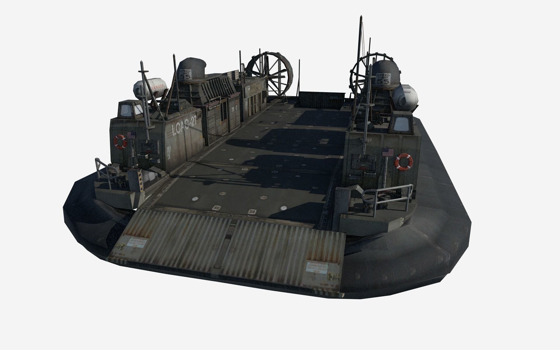 LCAC-27 Hovercraft Free low-poly 3D model_3