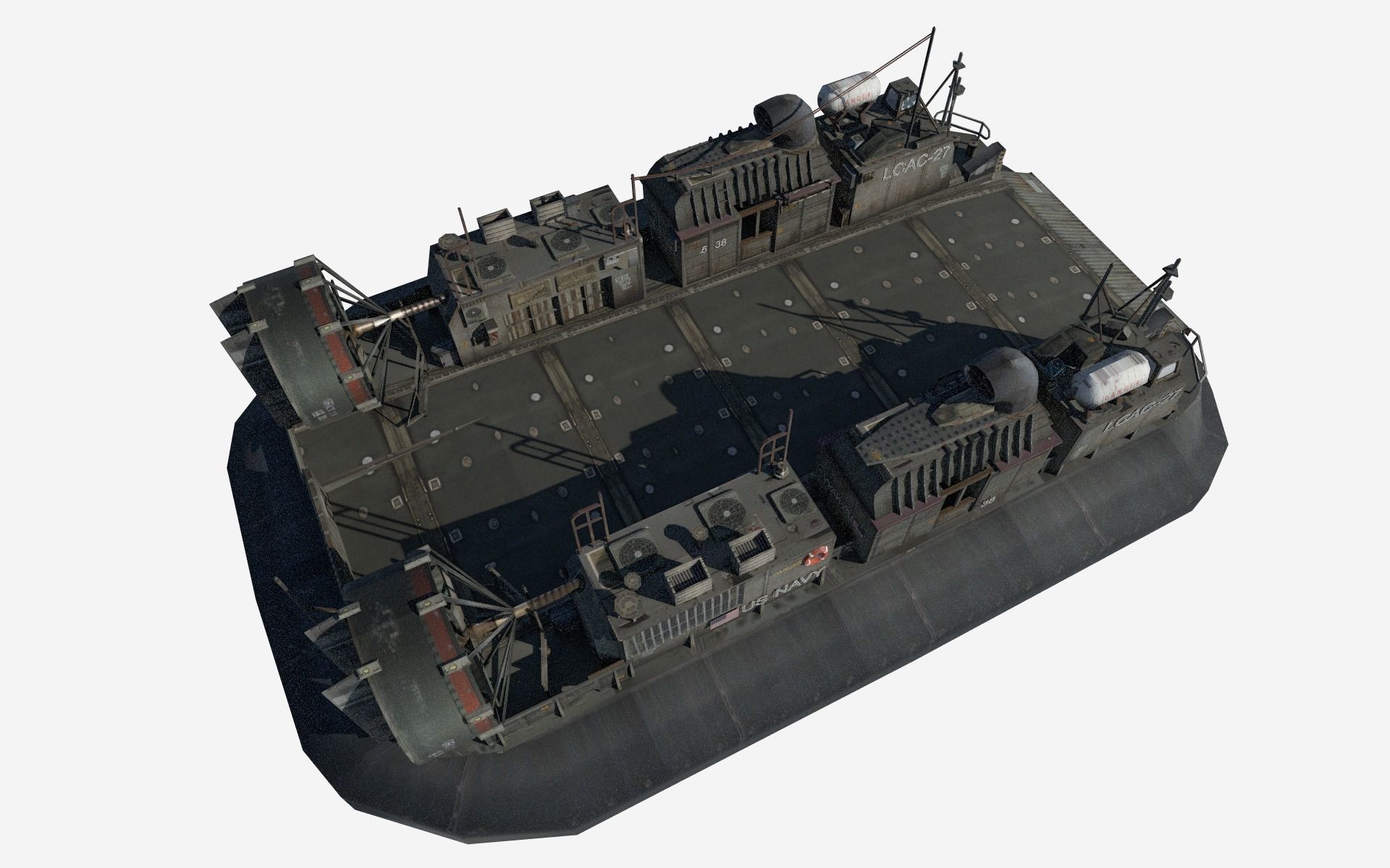 LCAC-27 Hovercraft Free low-poly 3D model_6