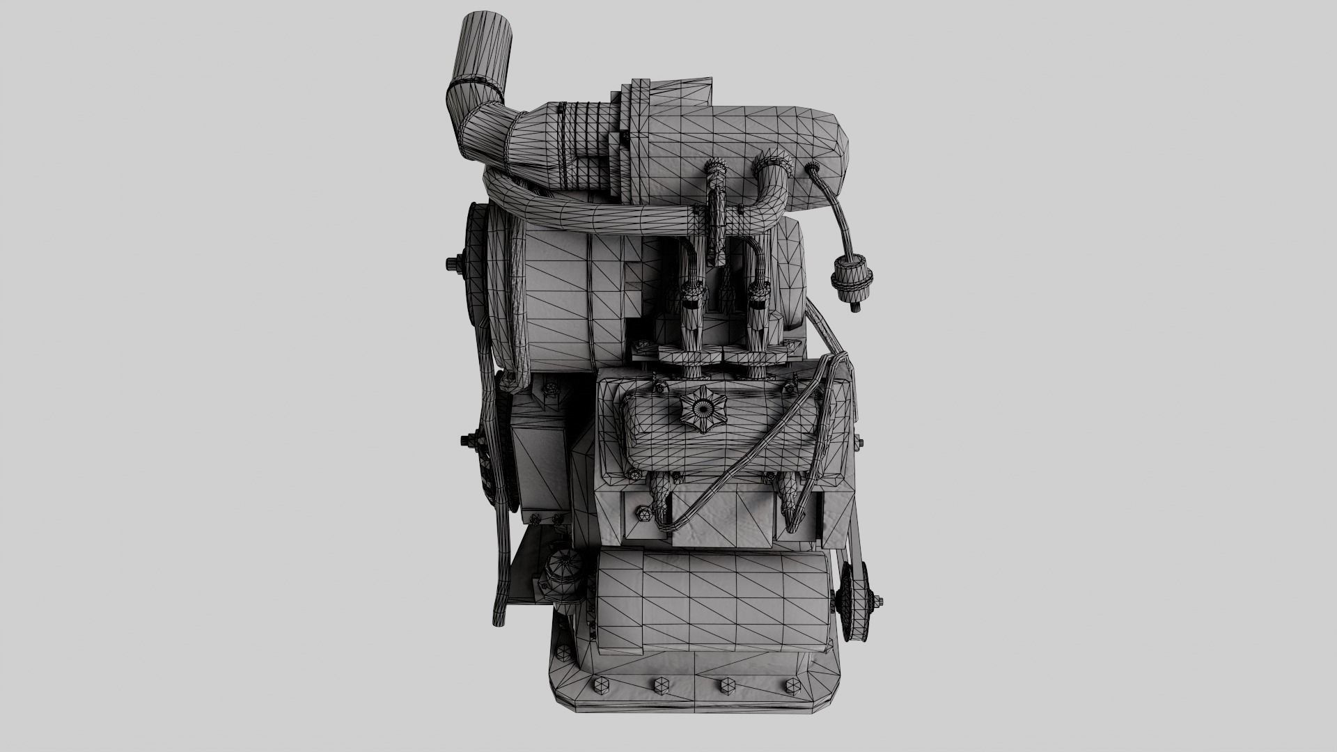 Old rusty vintage car engine vehicle part al5 Low-poly 3D model_10