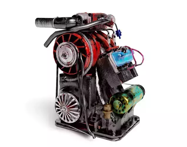 Old rusty vintage car engine vehicle part al5