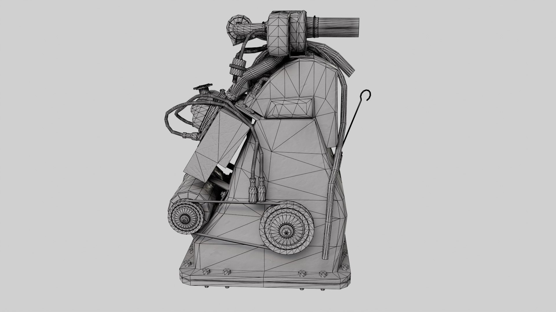 Old rusty vintage car engine vehicle part al5 Low-poly 3D model_11