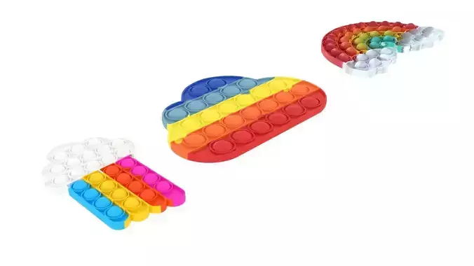 Rainbow And Cloud Pop It Fidget Toys Set