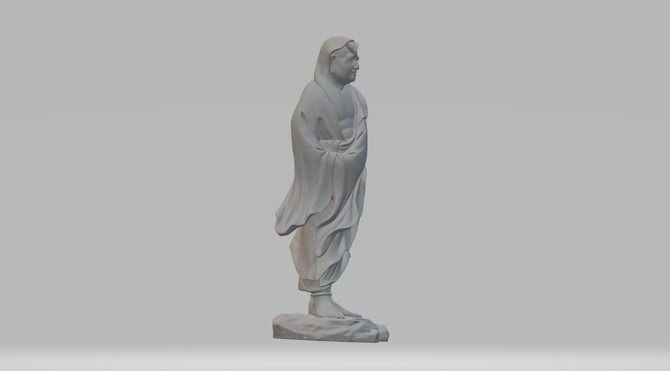 Beggar 3D Model statue of buddhist monk 3D print model_1