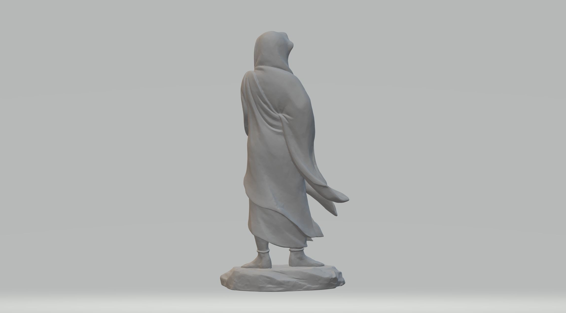 Beggar 3D Model statue of buddhist monk 3D print model_2