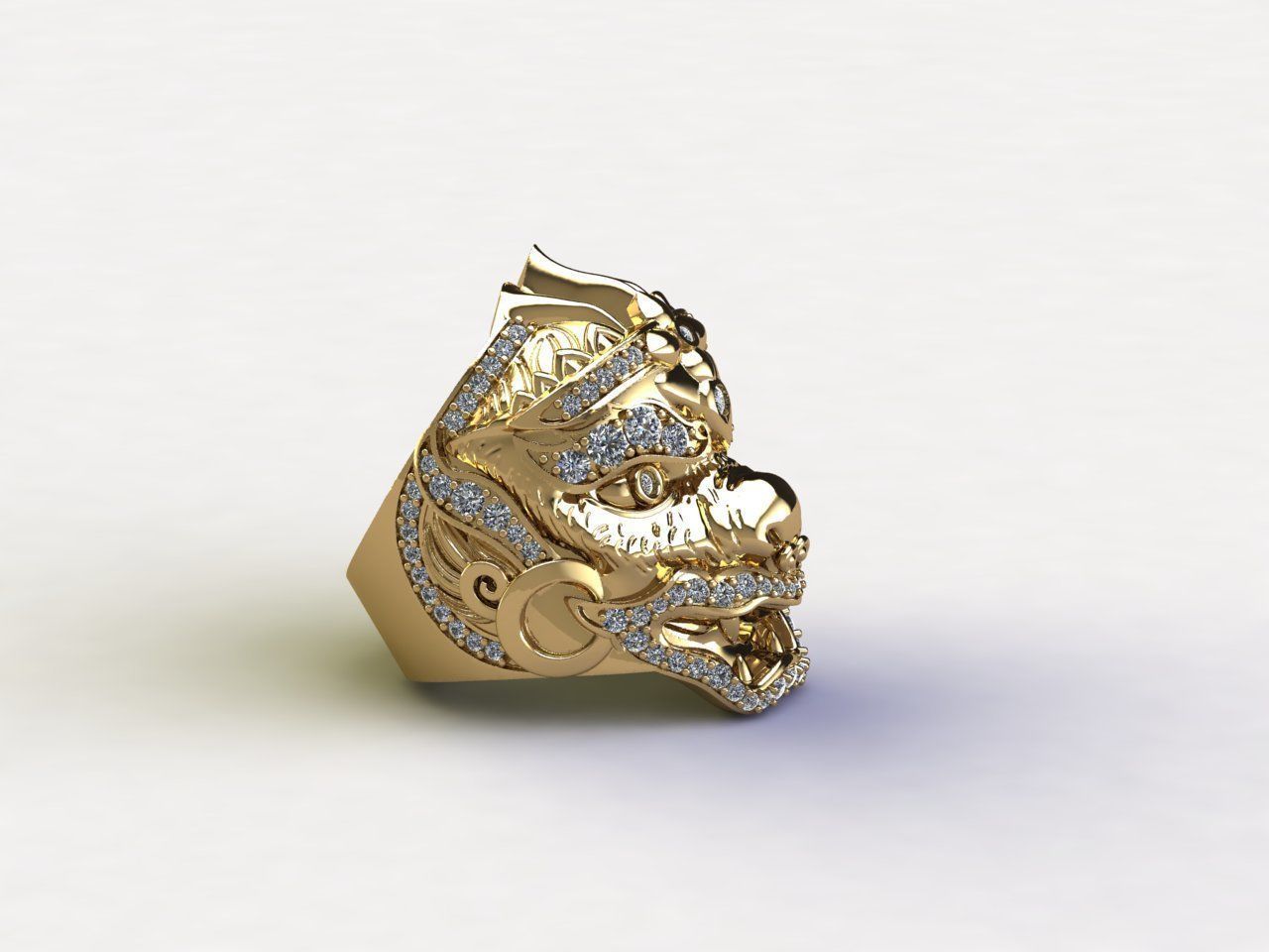 Hanuman Ring Cambodia and Thai 3D model_2