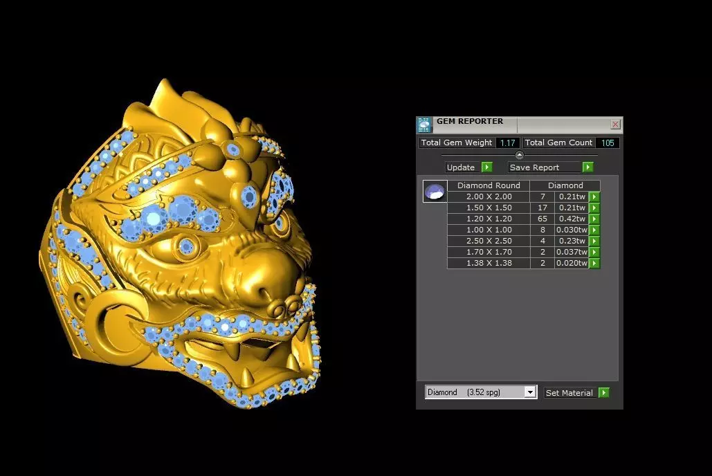Hanuman Ring Cambodia and Thai 3D model_0