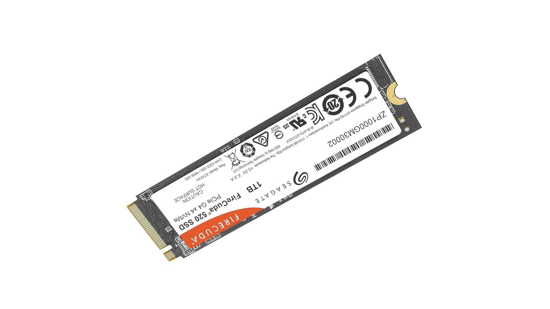 Firecuda Seagate PCIe Gen4 SSD 520 Series 3D model_8