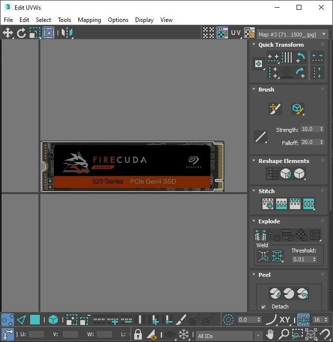 Firecuda Seagate PCIe Gen4 SSD 520 Series 3D model_42