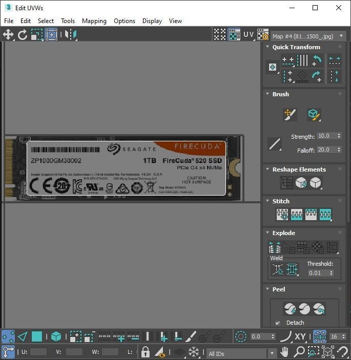 Firecuda Seagate PCIe Gen4 SSD 520 Series 3D model_49