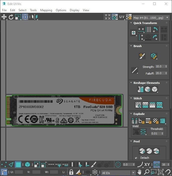 Firecuda Seagate PCIe Gen4 SSD 520 Series 3D model_44