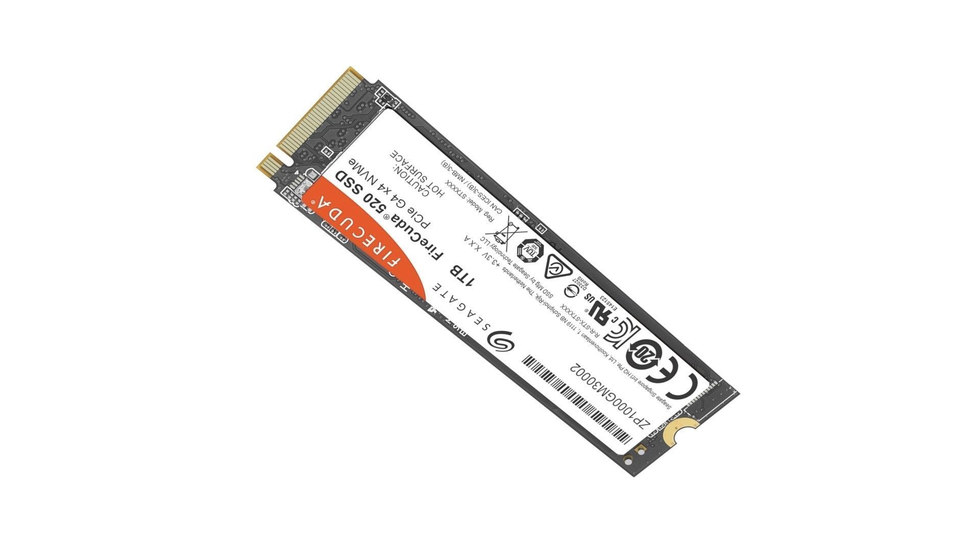 Firecuda Seagate PCIe Gen4 SSD 520 Series 3D model_7