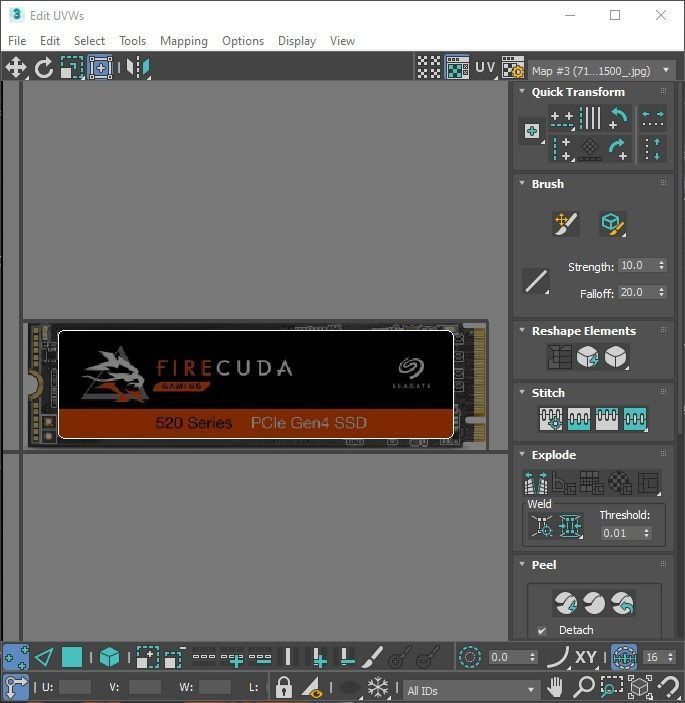 Firecuda Seagate PCIe Gen4 SSD 520 Series 3D model_47