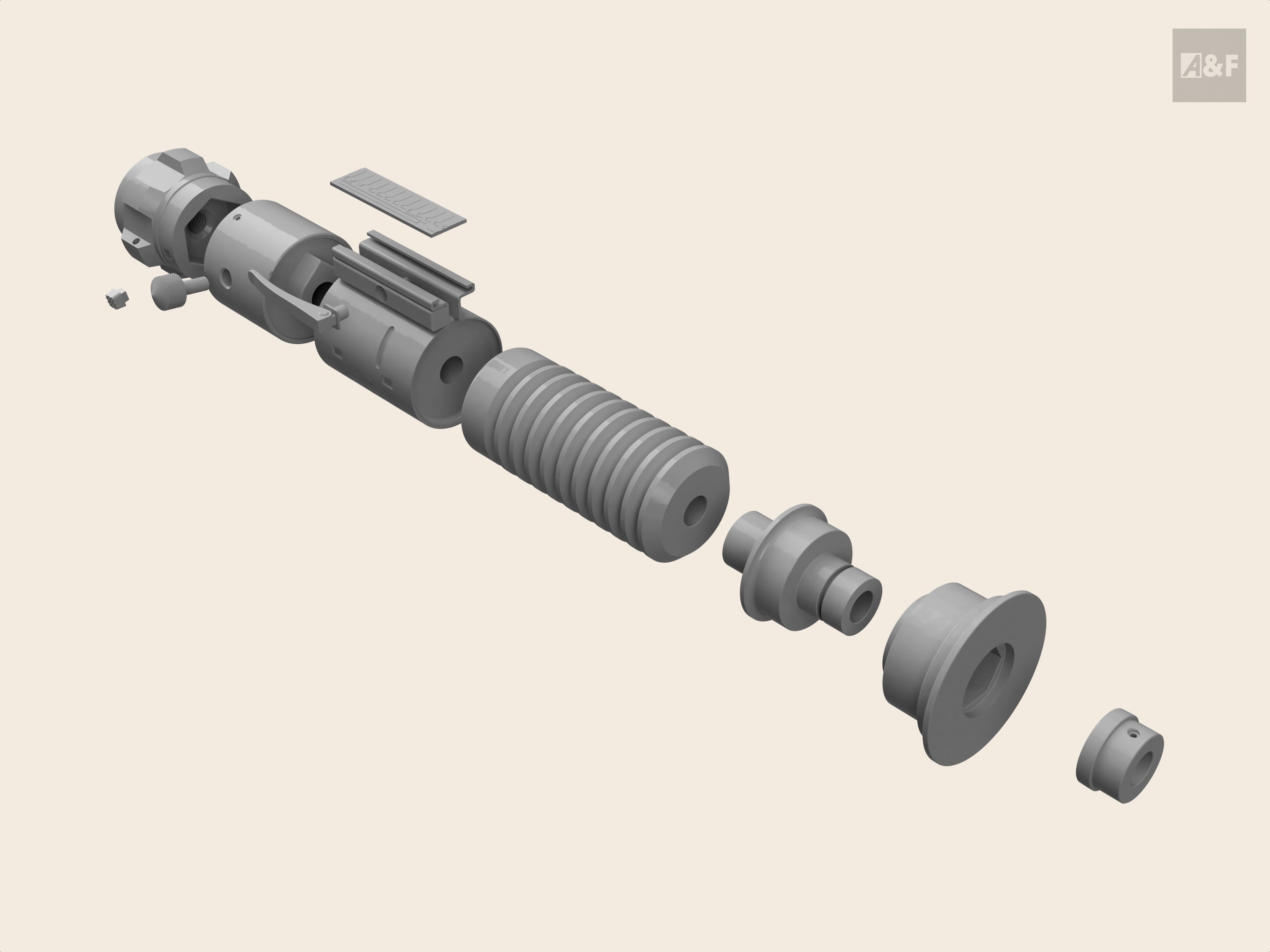Luke Skywalker Lightsaber Return of the Jedi V2 3D print model_5