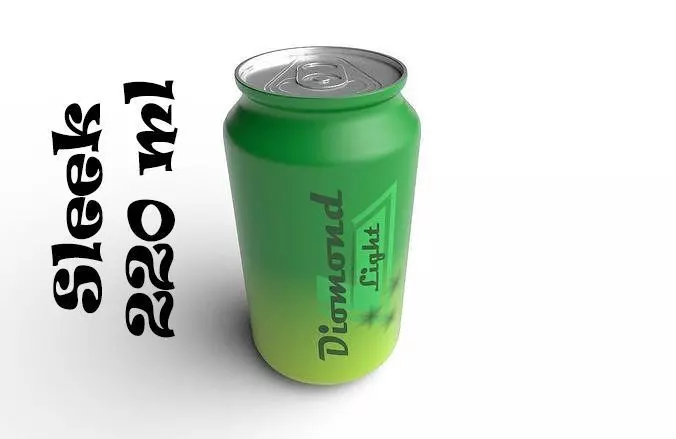 Drink Can Sleek 220 ml Low-poly 3D model_0