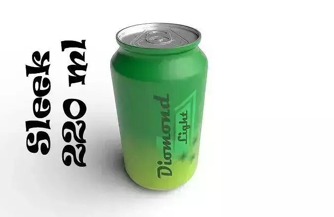 Drink Can Sleek 220 ml Low-poly 3D model