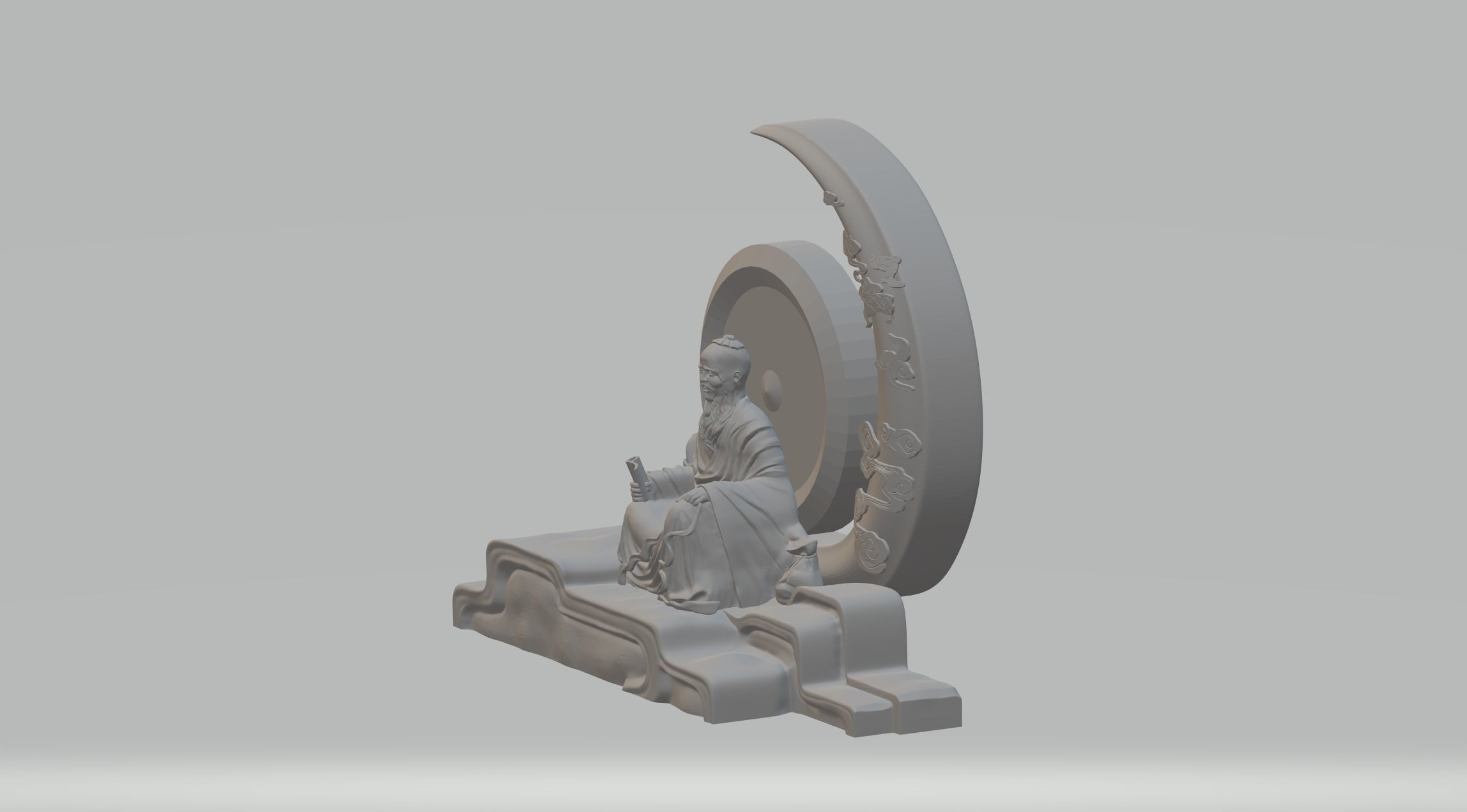 Wu Daozi - Confucius 3D Model 3D print model_2