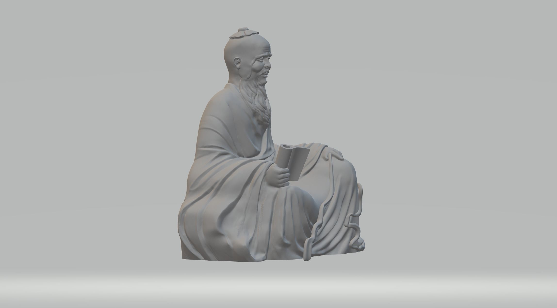 Wu Daozi - Confucius 3D Model 3D print model_4