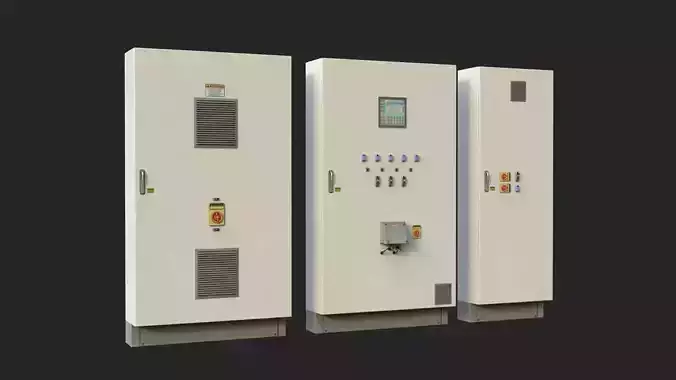 Electric Boxes Low-poly 3D model