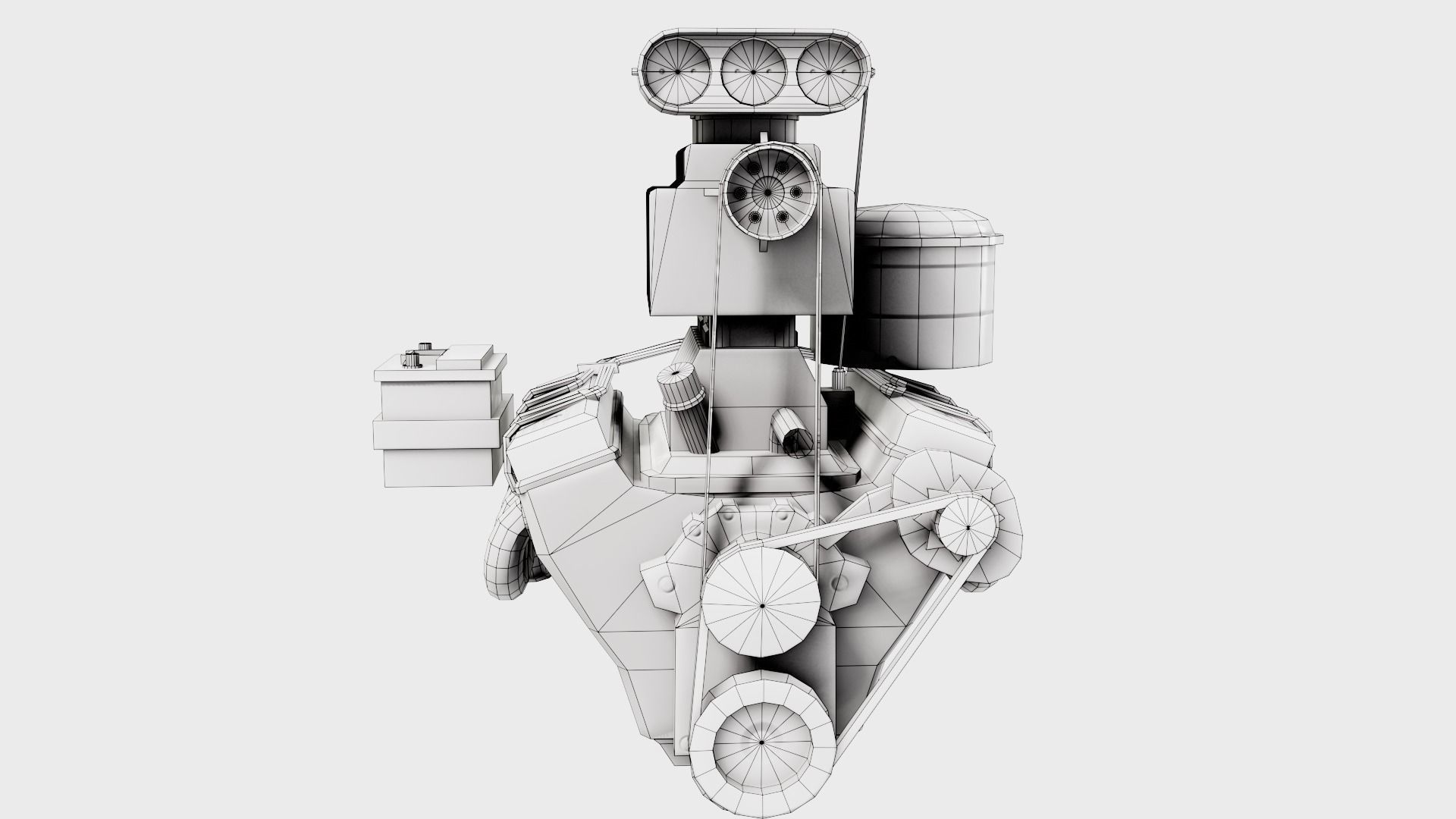 vintage car engine V8 turbocharged vehicle part da1 Low-poly 3D model_12