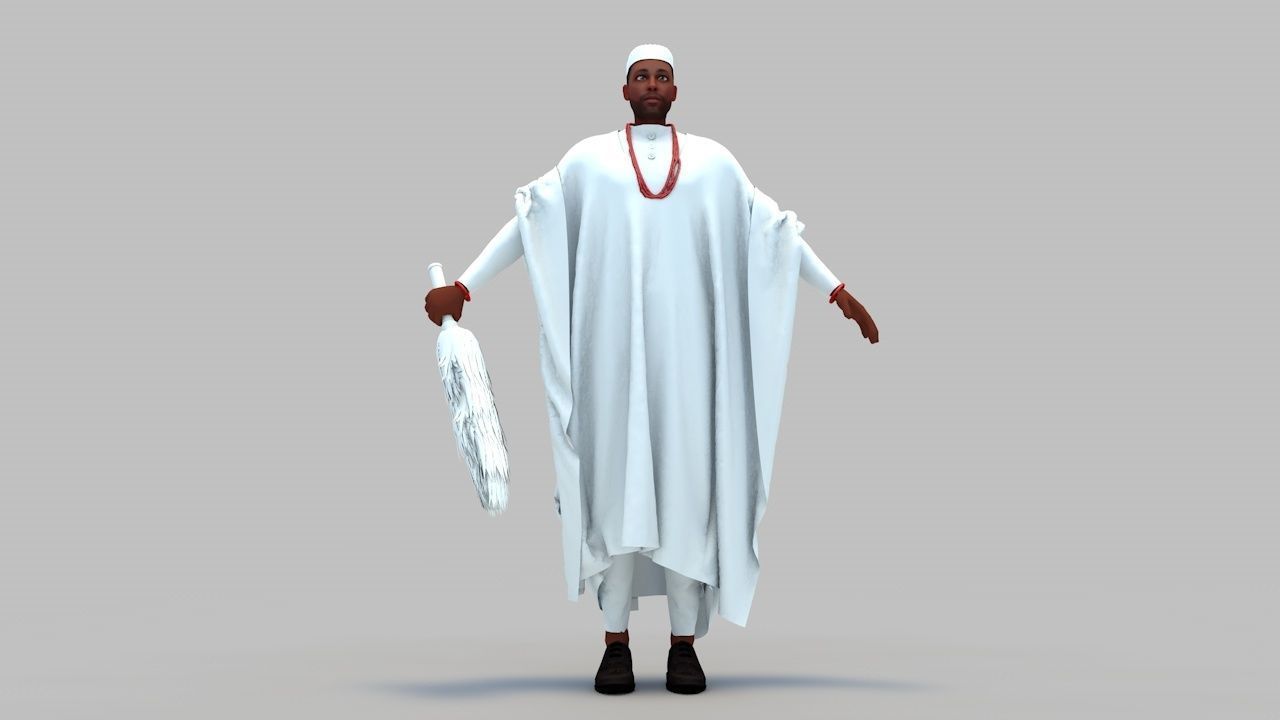 3D African Nigerian King 3D model_3