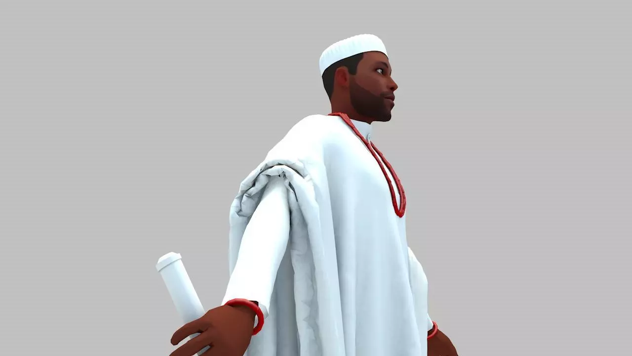 3D African Nigerian King 3D model_0