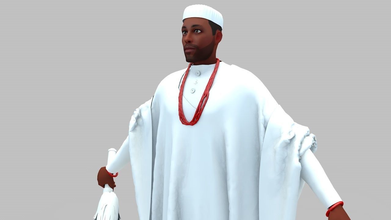 3D African Nigerian King 3D model_4