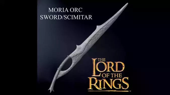 3D PRINTABLE MORIA ORC SWORD SCIMITAR - THE LORD OF THE RINGS 3D print model