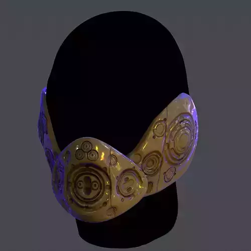 Gas mask helmet scifi Low-poly character art game space