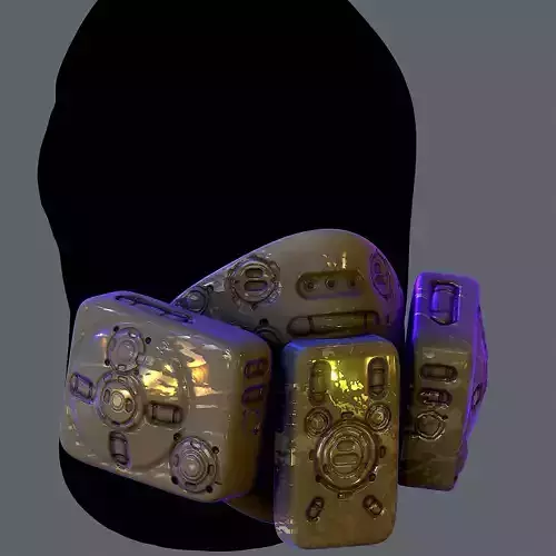 Gas mask helmet scifi Low-poly character art game space