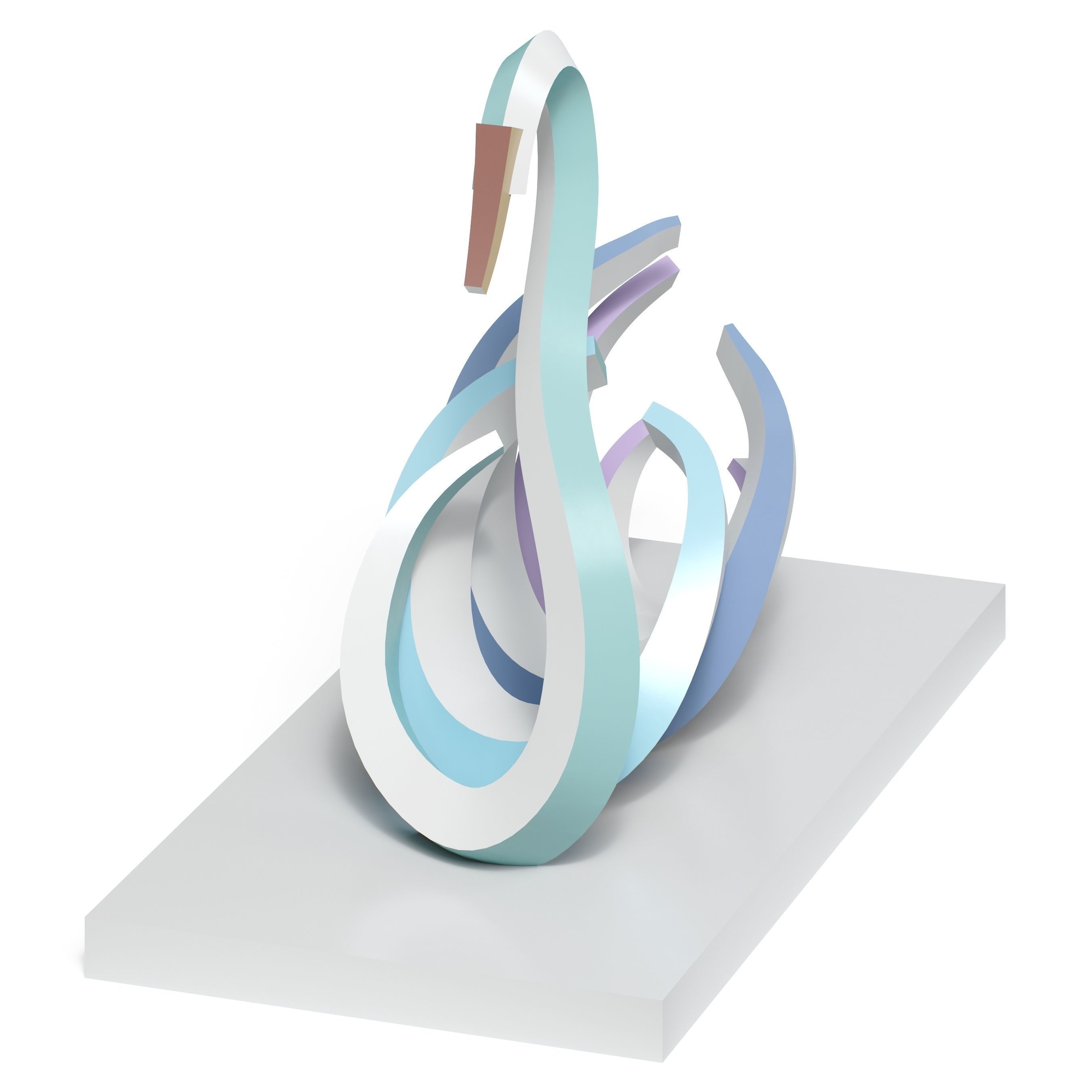 Swan Statue 3D model_6