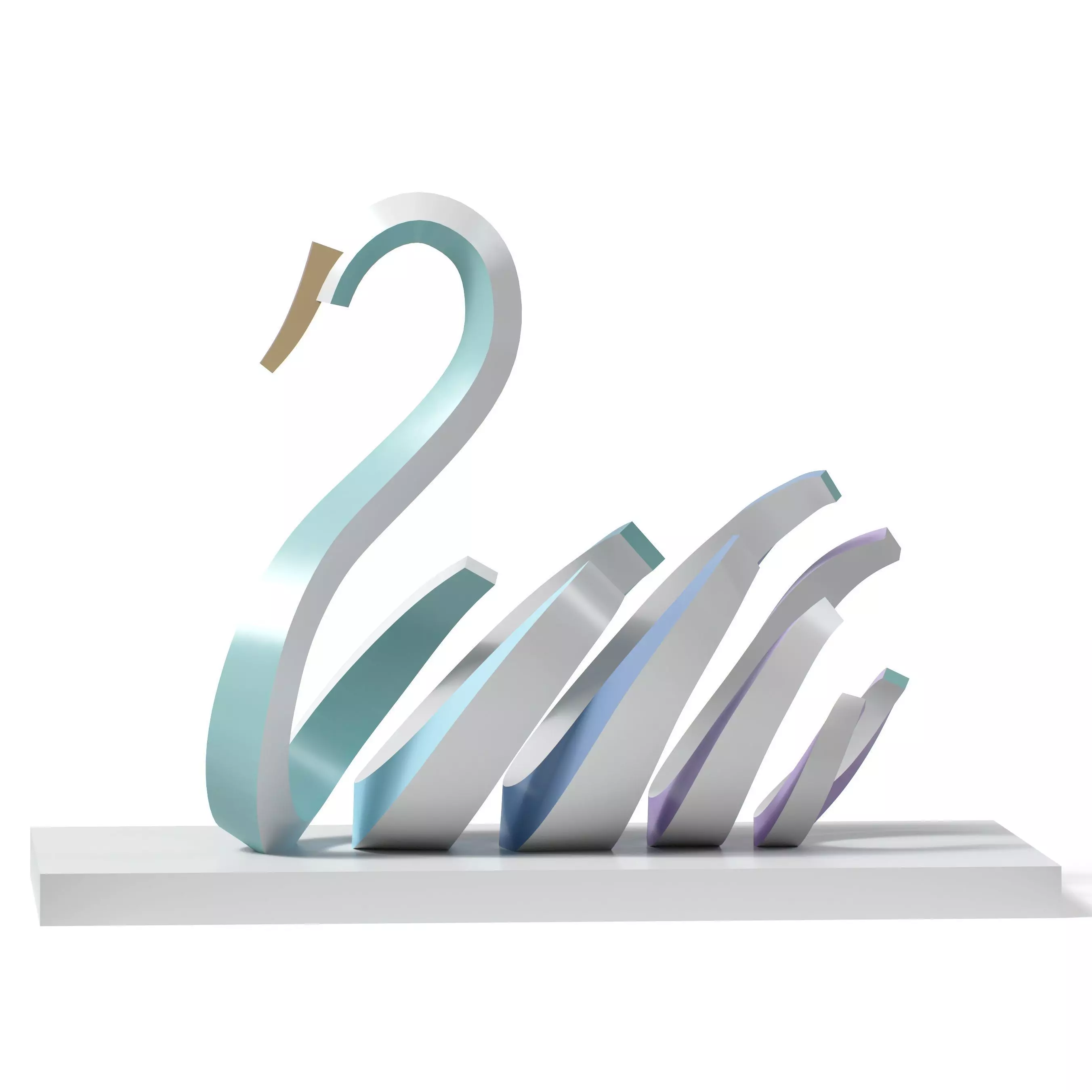 Swan Statue 3D model_0