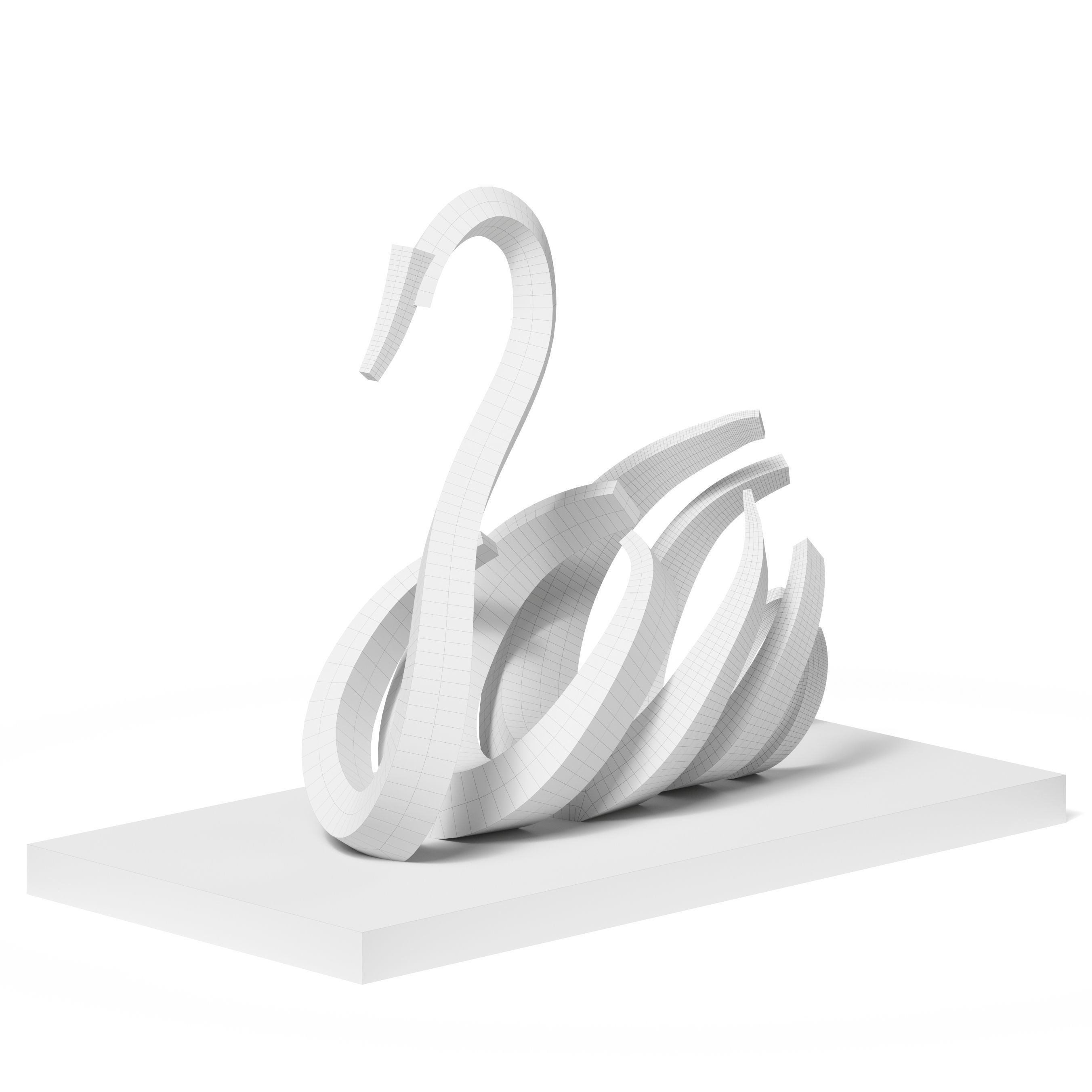 Swan Statue 3D model_3