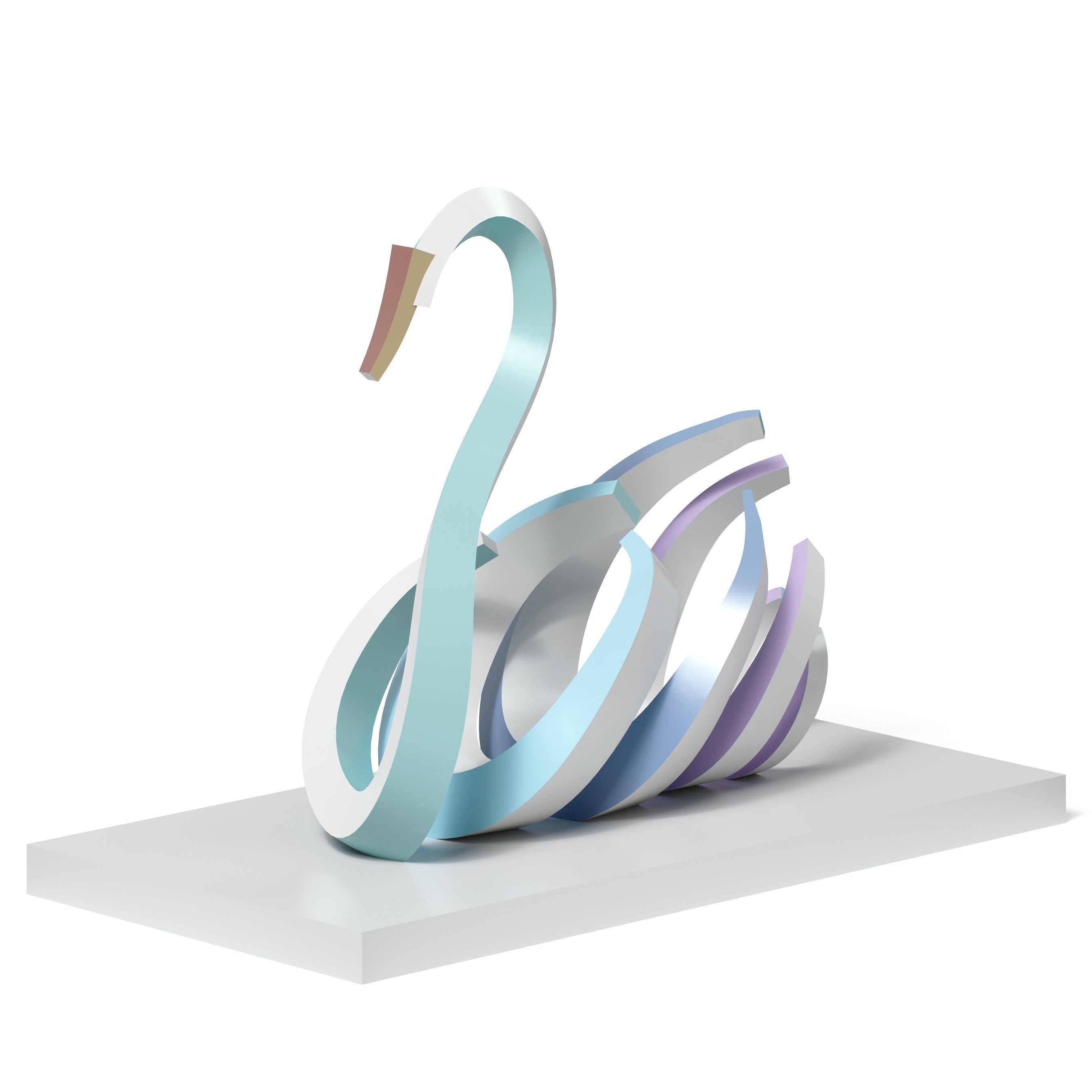 Swan Statue 3D model_2