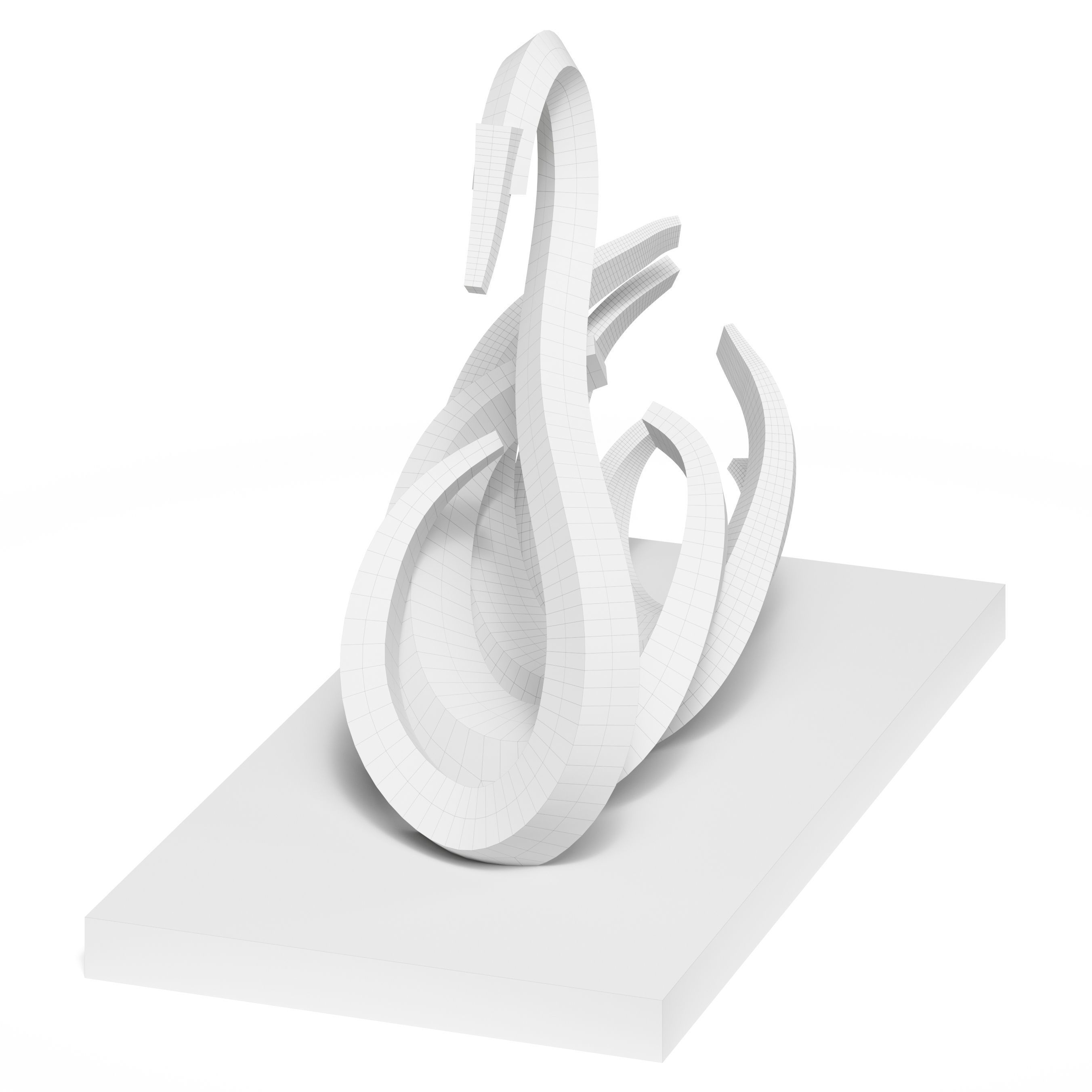 Swan Statue 3D model_7