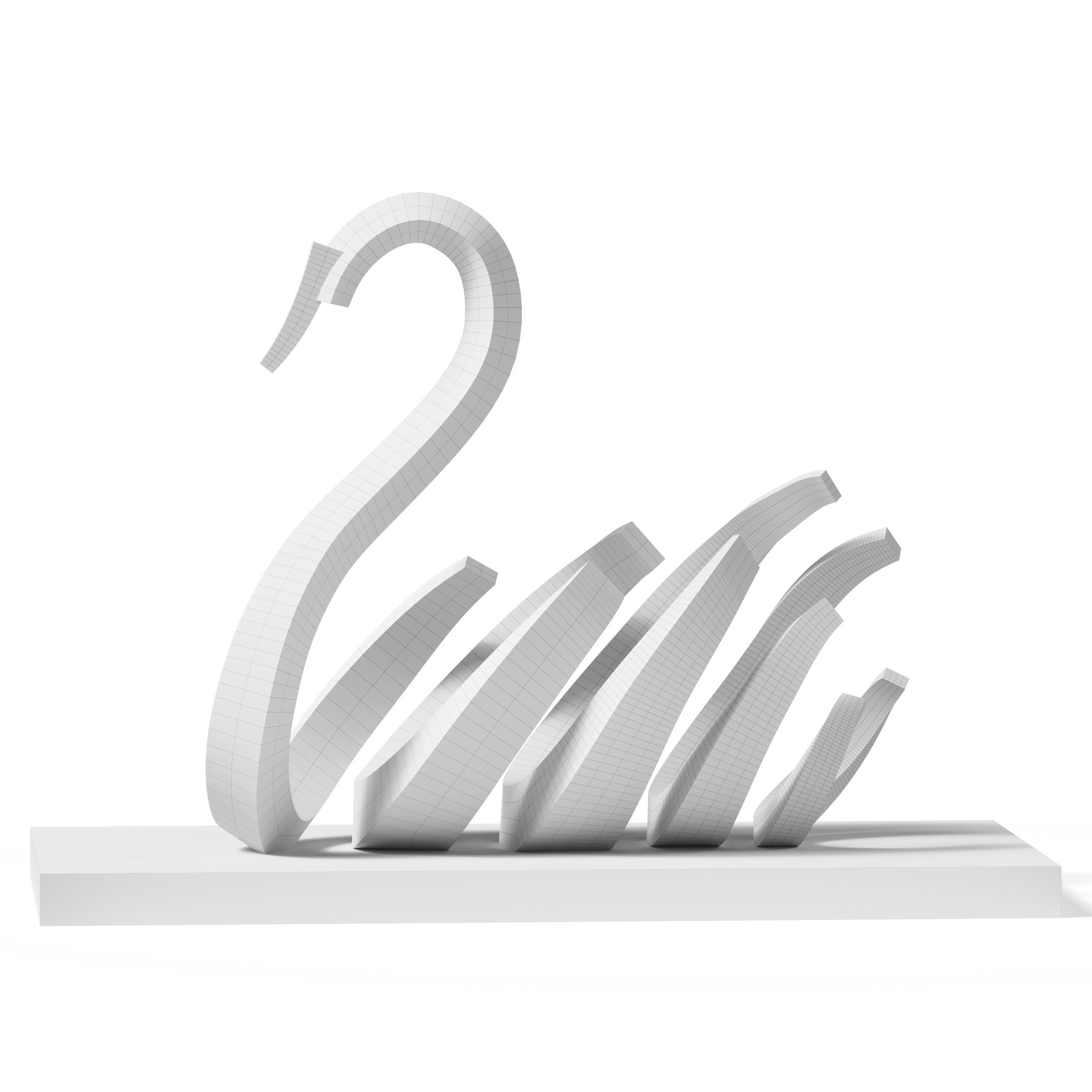 Swan Statue 3D model_1