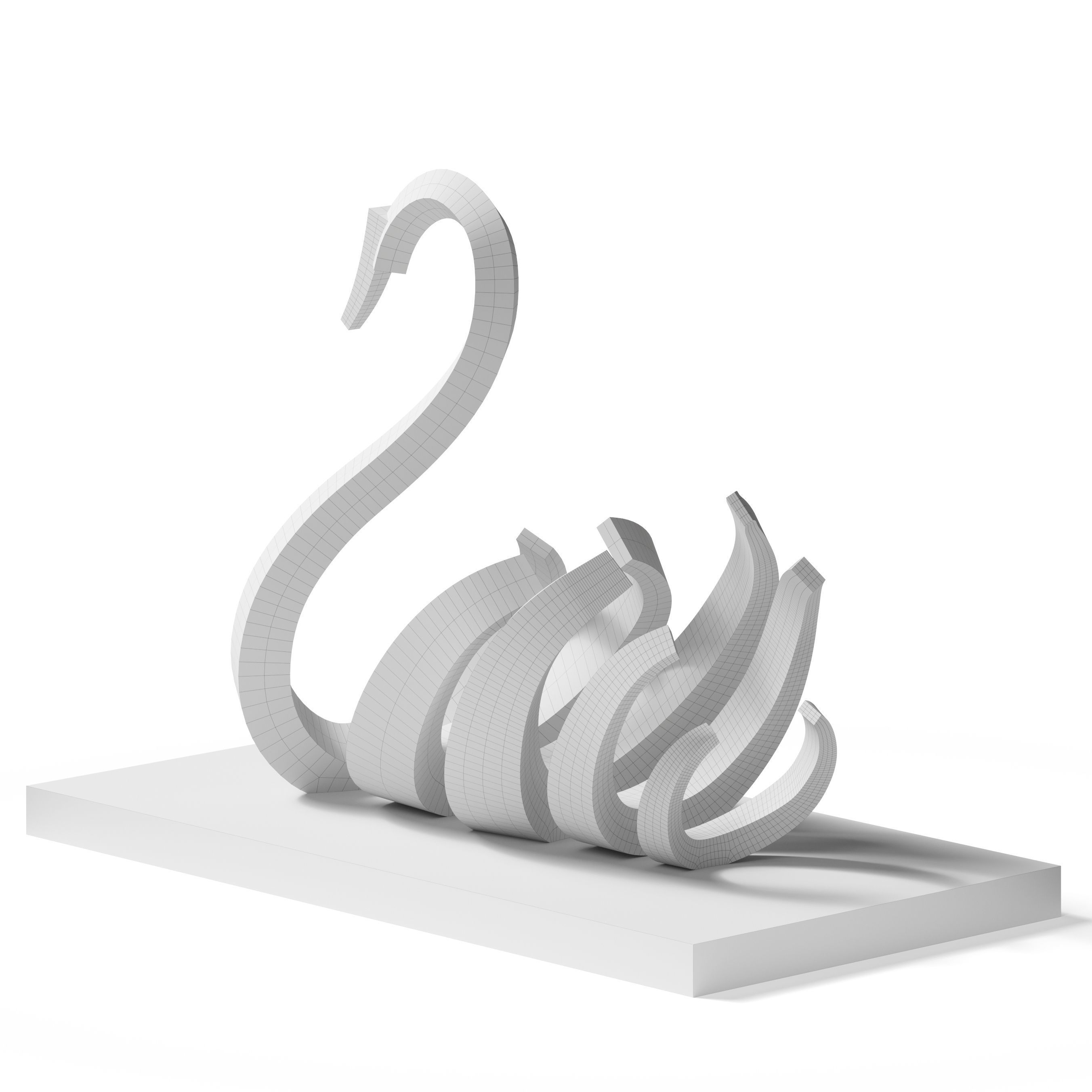Swan Statue 3D model_9