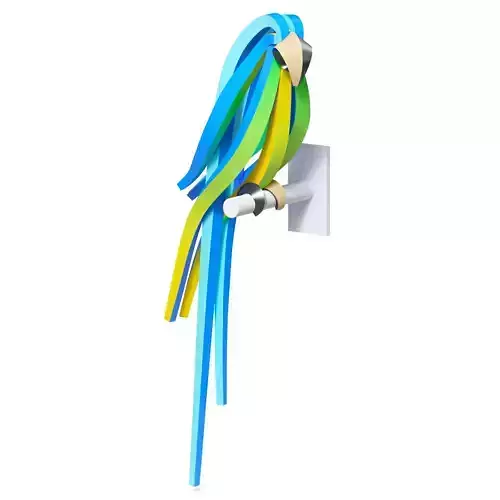 Blue Parrot Statue 3D model