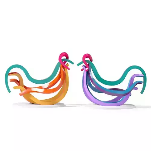 Two Roosters Statue 3D model