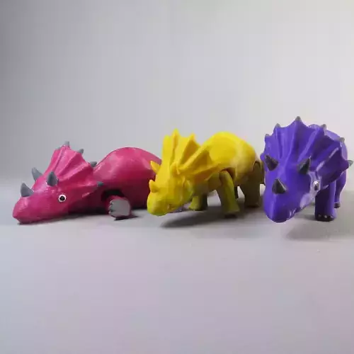 ARTICULATED PRINT-IN-PLACE CUTE TRICERATOPS DINOSAUR 3D print model