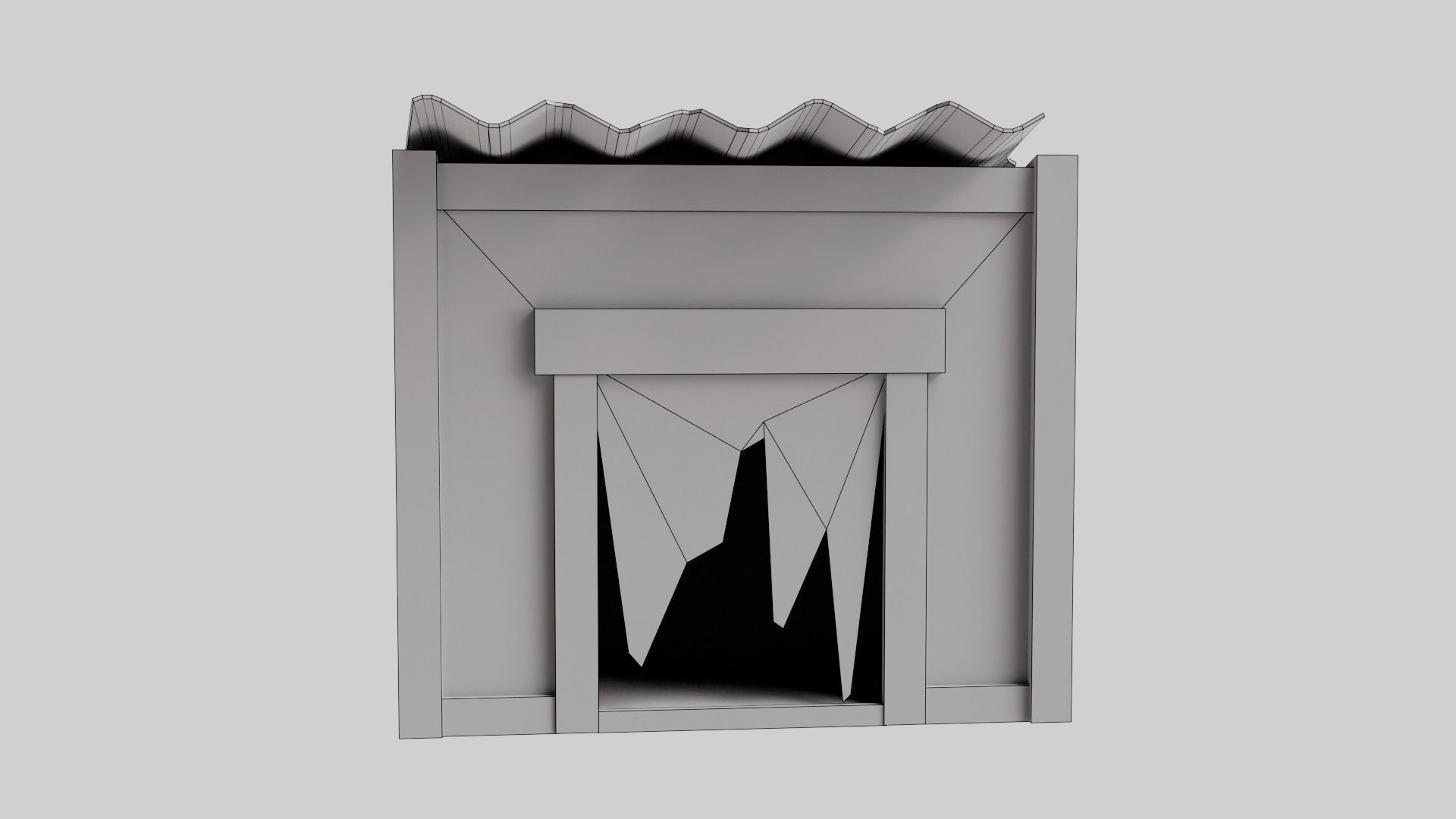 Wooden raw dog house damaged da1 Low-poly 3D model_9