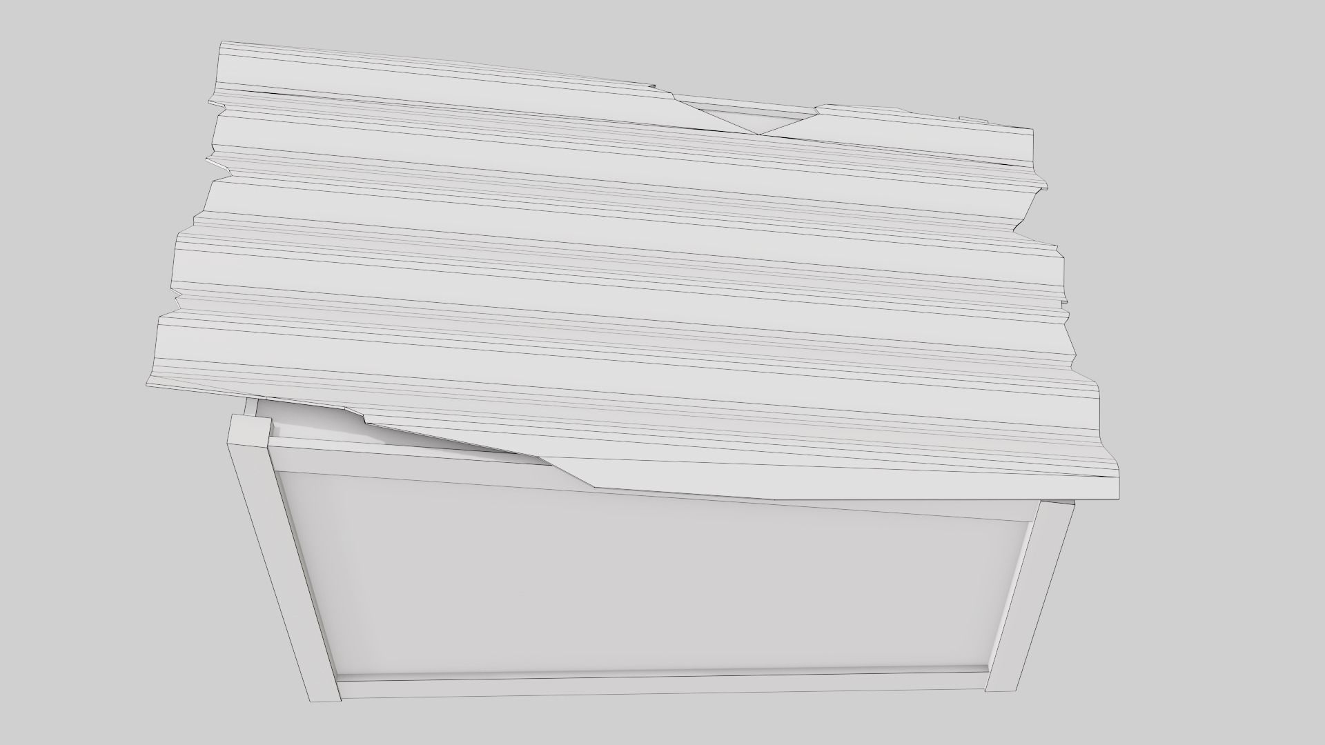 Wooden raw dog house damaged da1 Low-poly 3D model_8