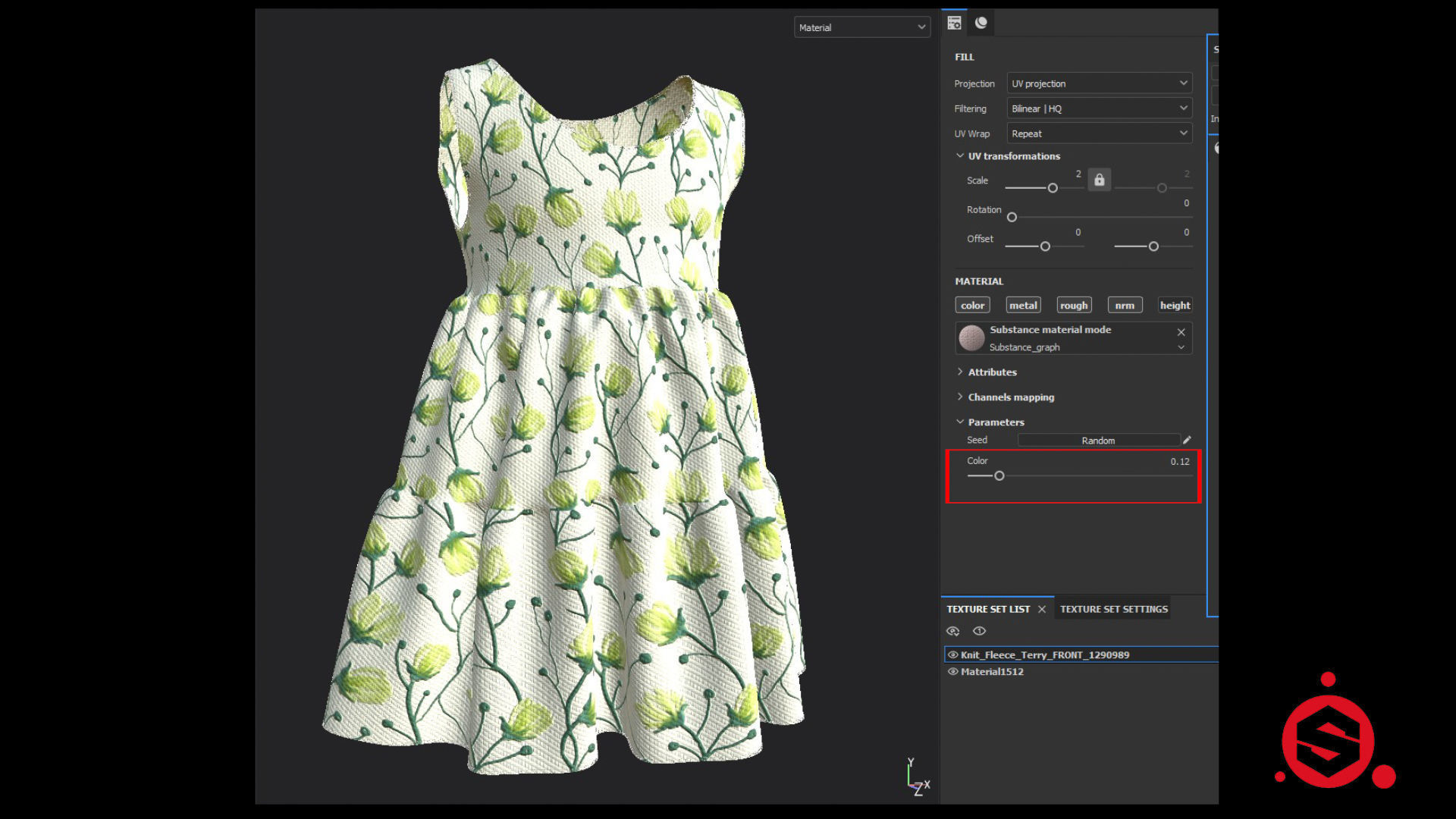 Fabric Material Flowers Texture_4