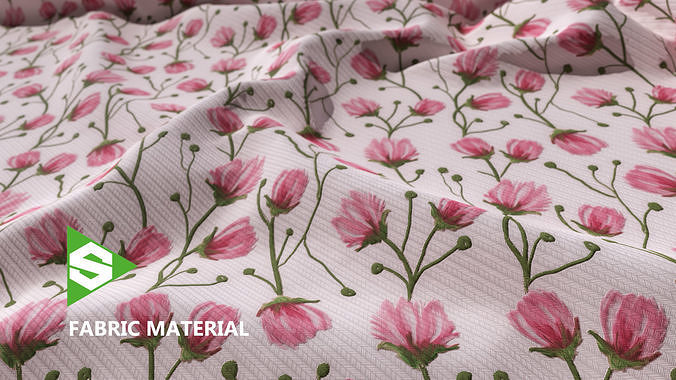Fabric Material Flowers Texture