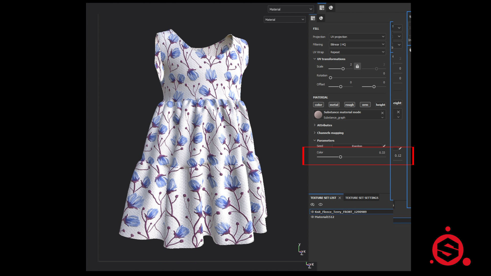 Fabric Material Flowers Texture_3