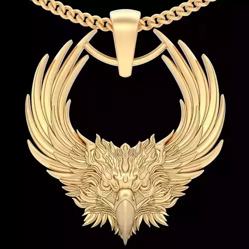 Angry eagle ring  goldsilver jewelry printable 3D model