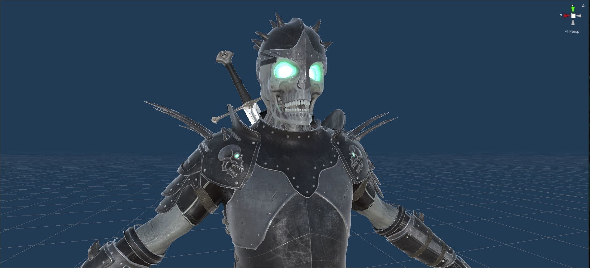 Skeleton 2 knight in armor Low-poly 3D model_24