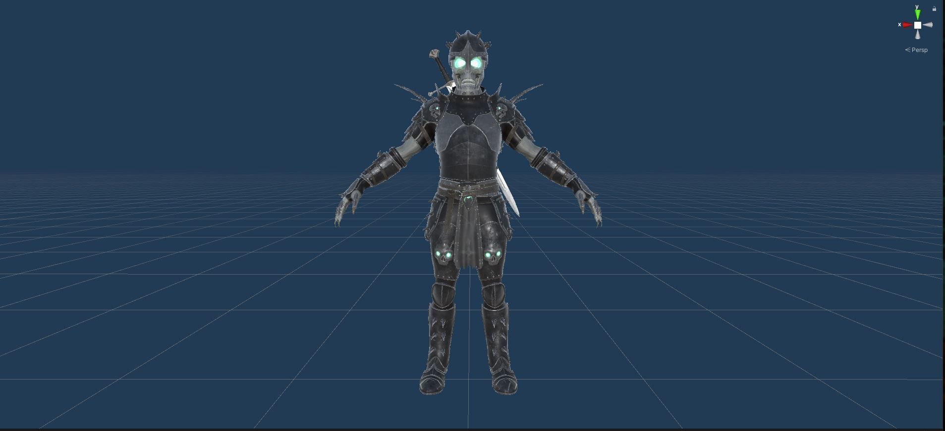 Skeleton 2 knight in armor Low-poly 3D model_25