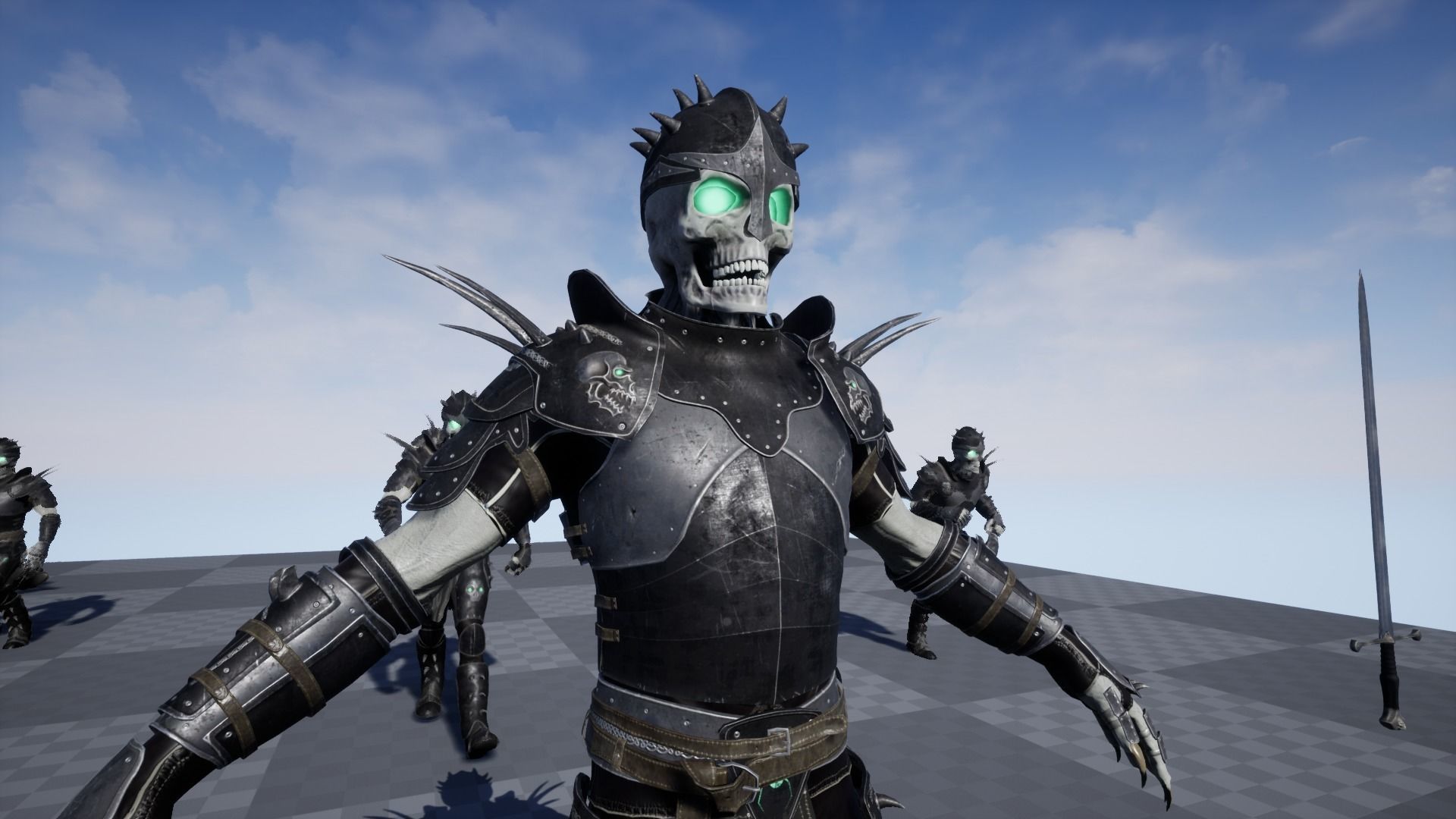 Skeleton 2 knight in armor Low-poly 3D model_23