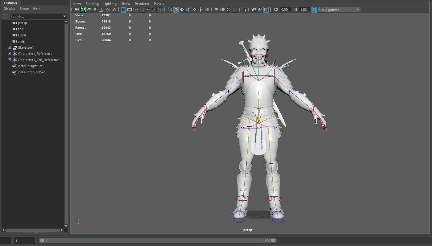 Skeleton 2 knight in armor Low-poly 3D model_26